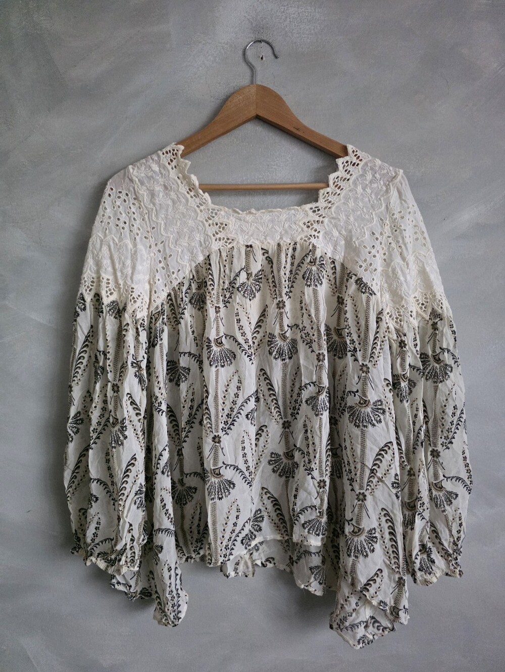 Cantata Peasant Top by Floreat for Anthropologie Balloon Sleeve Sz 8